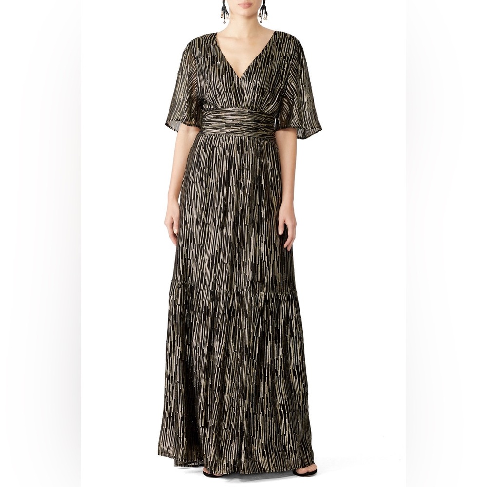 ba&sh Nixon Metallic Silk Blend Empire Gown Size 8